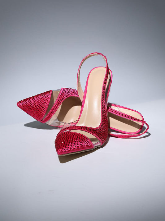 Medusa Crystal Heels In Hot Pink - Mew Mews Fashion