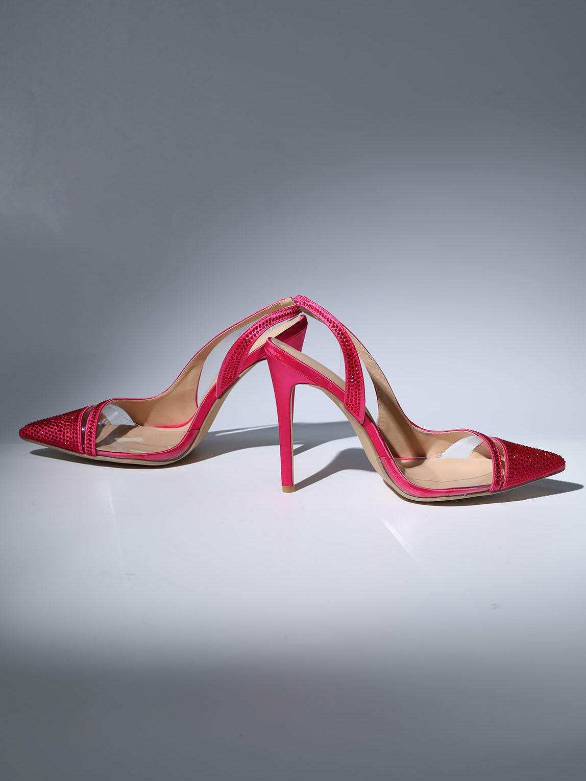 Medusa Crystal Heels In Hot Pink - Mew Mews Fashion