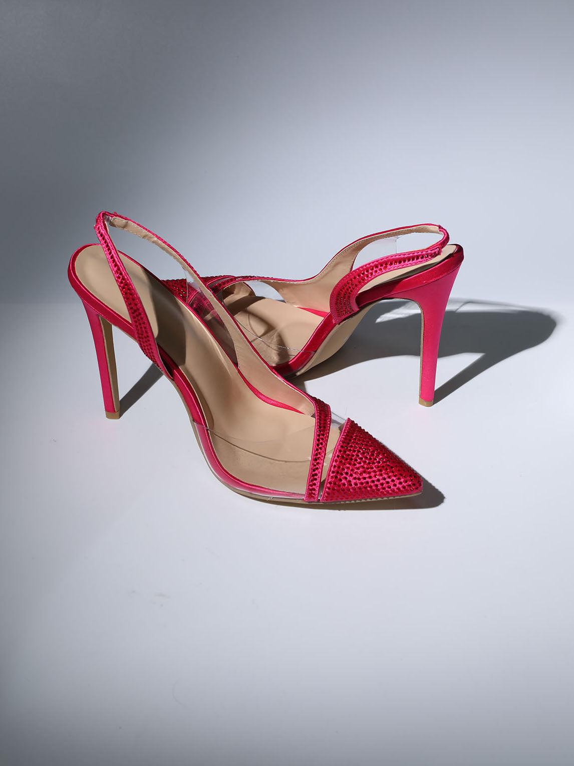 Medusa Crystal Heels In Hot Pink - Mew Mews Fashion