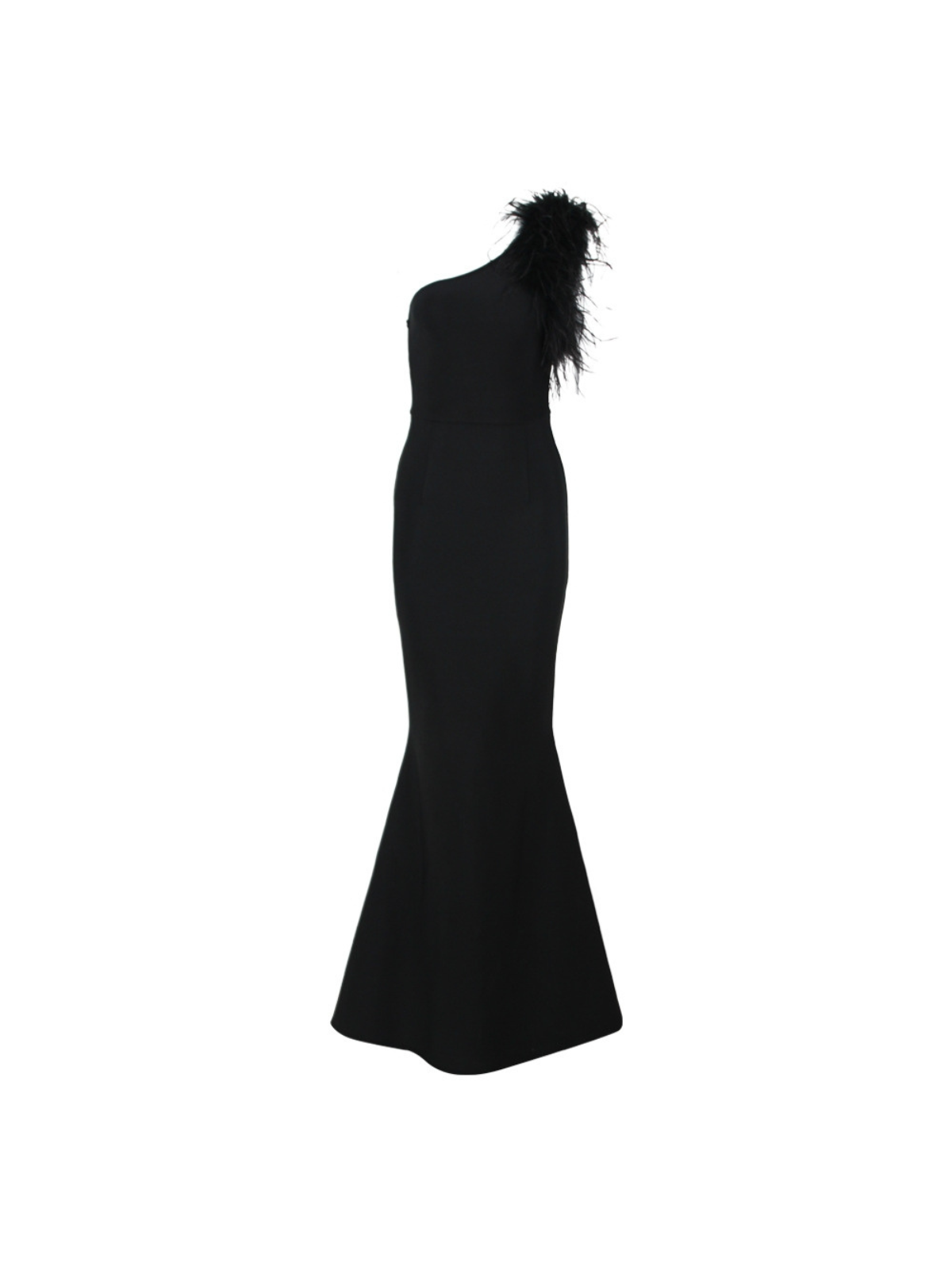 Mina One Shoulder Feather Trimmed Bandage Dress