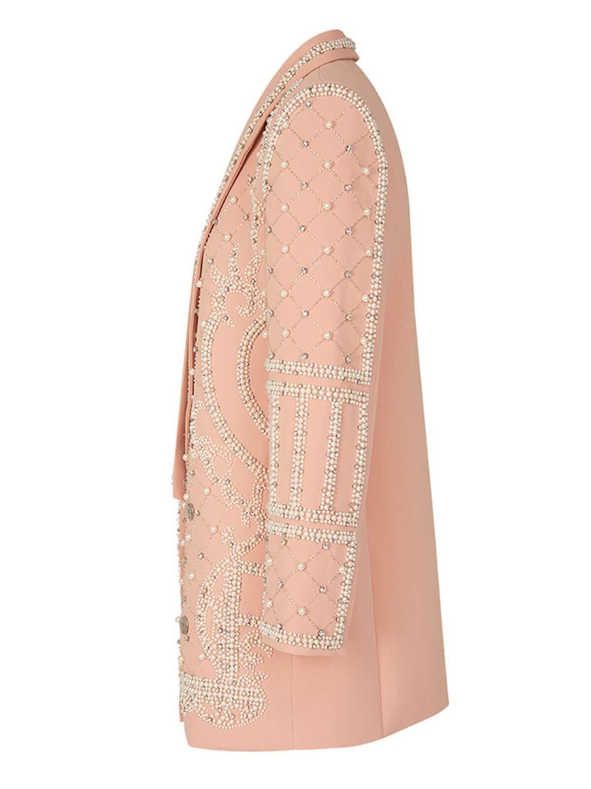 Minahil Pearl Embellished Blazer - Mew Mews Fashion