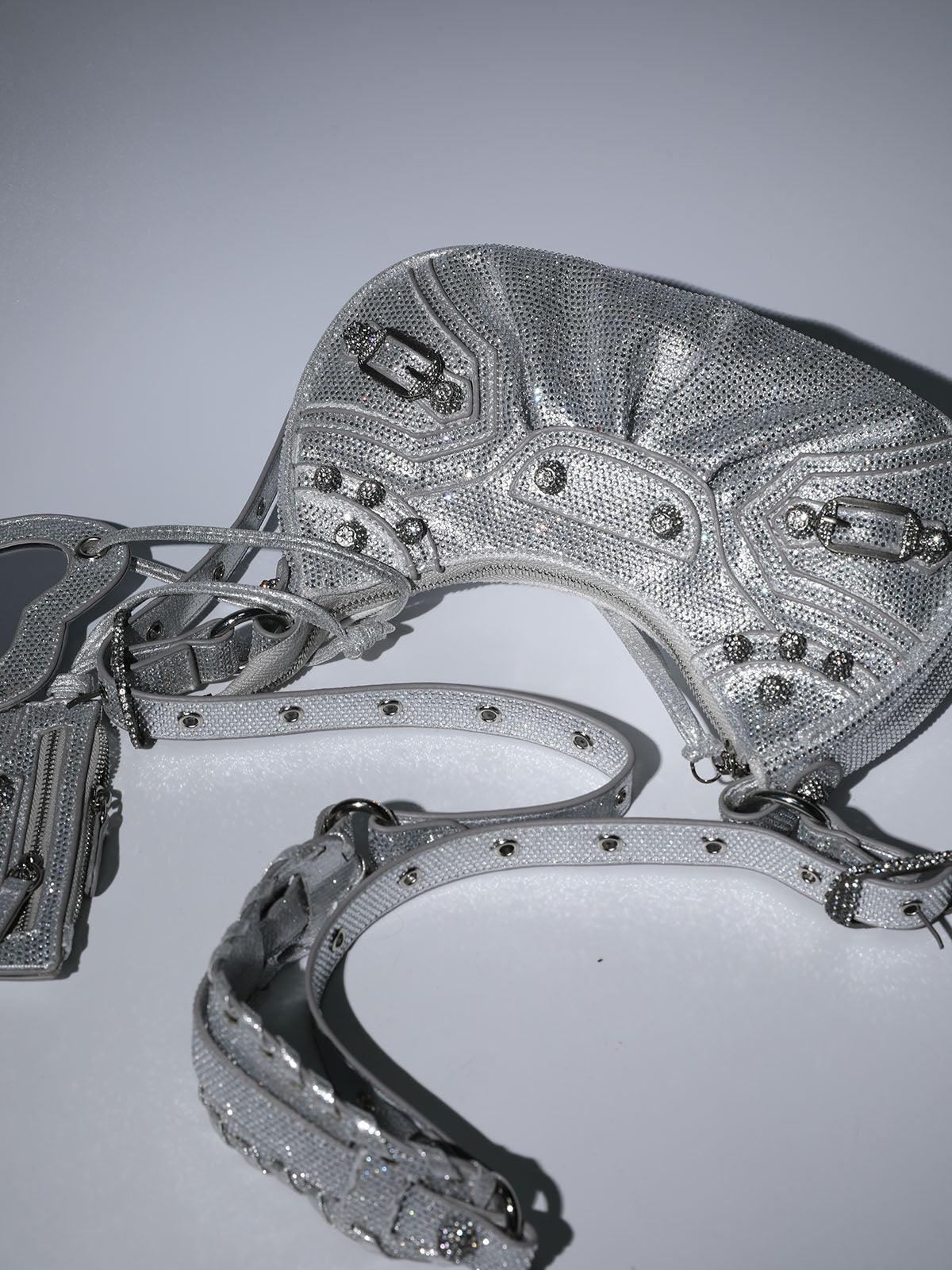 Misty Rhinestone Shoulder Bag In Silver - Mew Mews Fashion