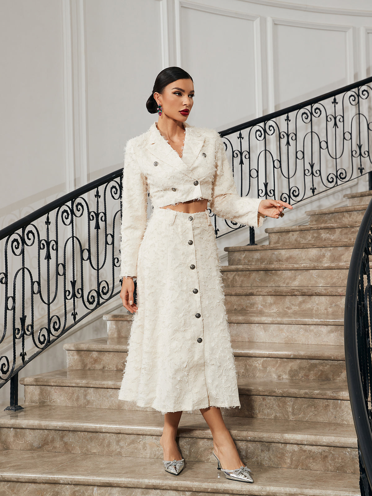 Mitzi Fringe Skirt Set
