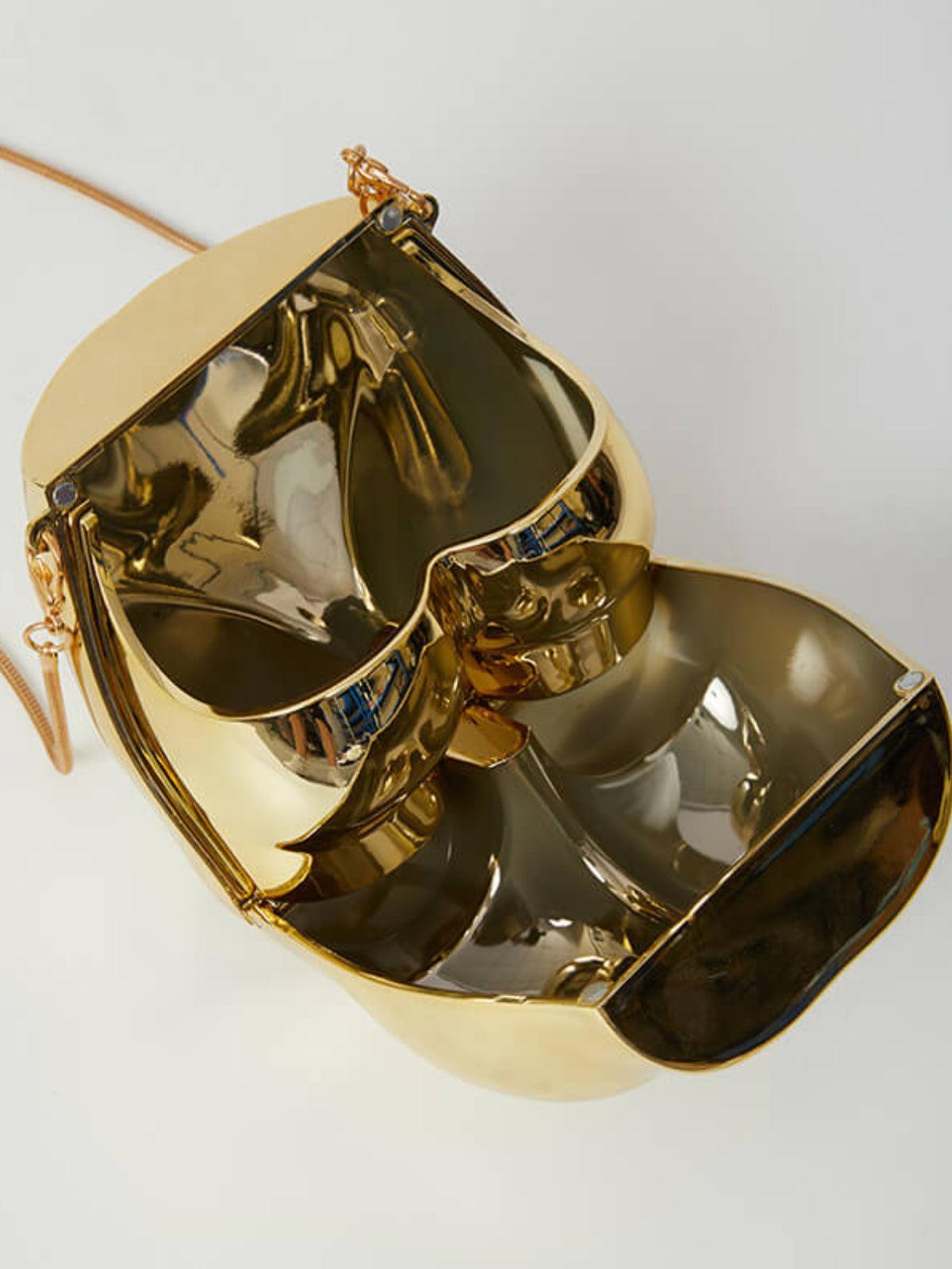 Morwenna Acrylic Butt Bag In Gold - Mew Mews Fashion