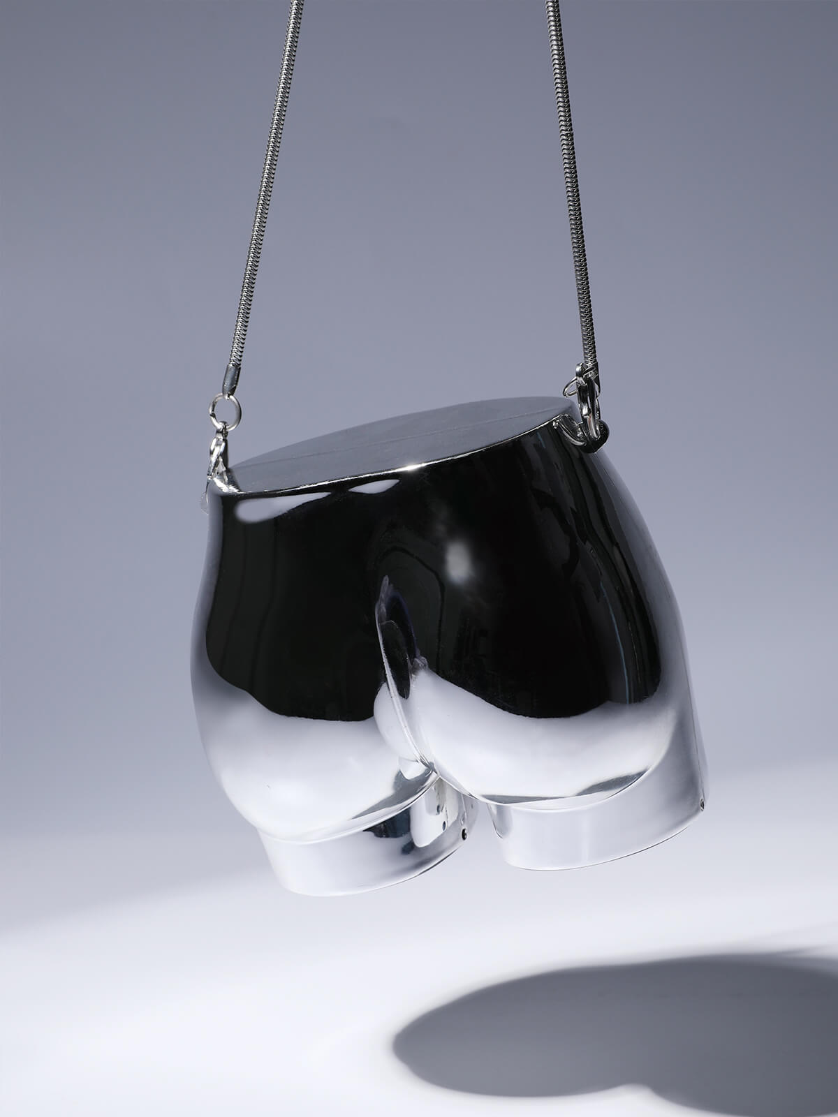 Morwenna Acrylic Butt Bag In Silver