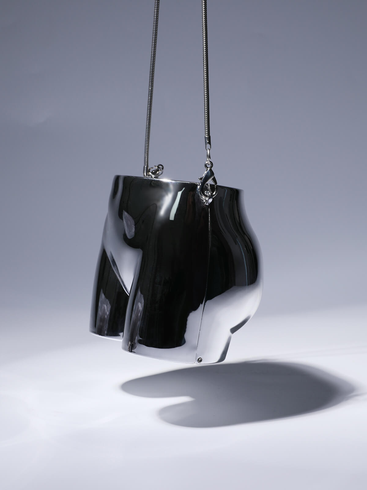Morwenna Acrylic Butt Bag In Silver