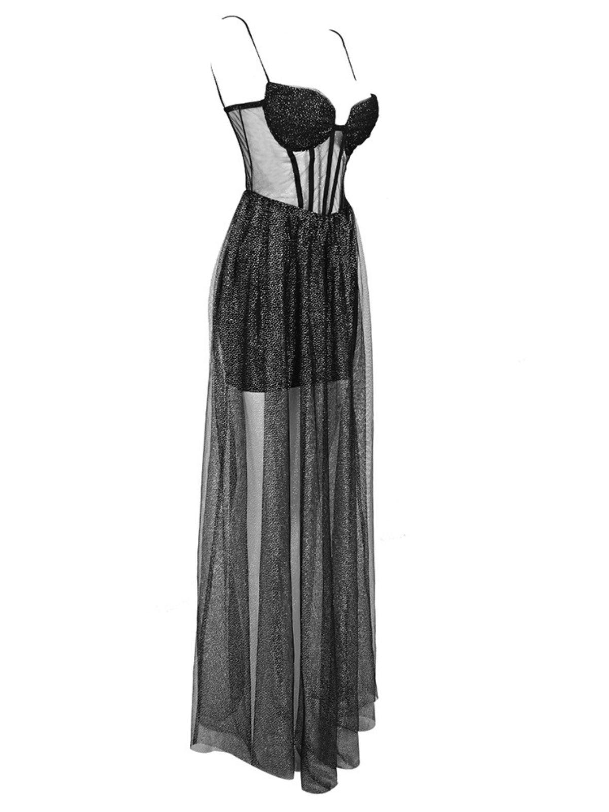 Nayana Spaghetti Sparkle Maxi Dress - Mew Mews Fashion