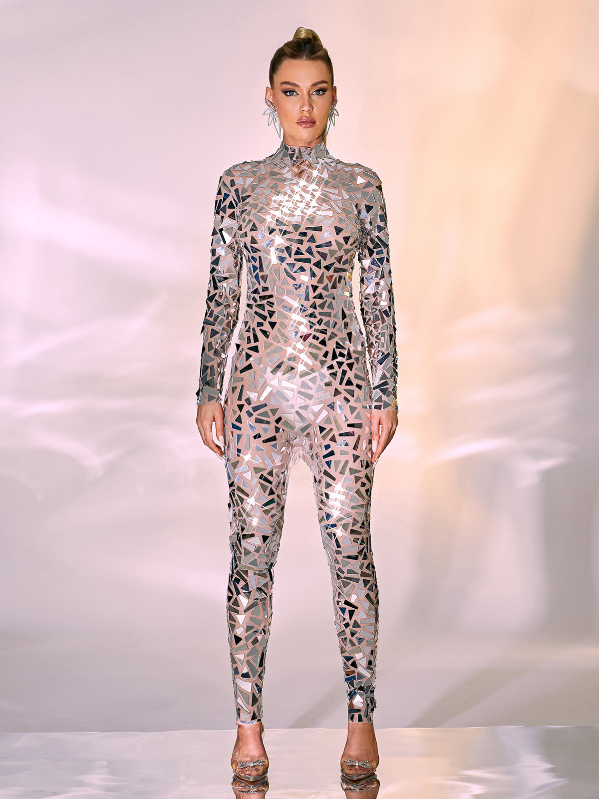 Noor Long Sleeve Embellished Jumpsuit
