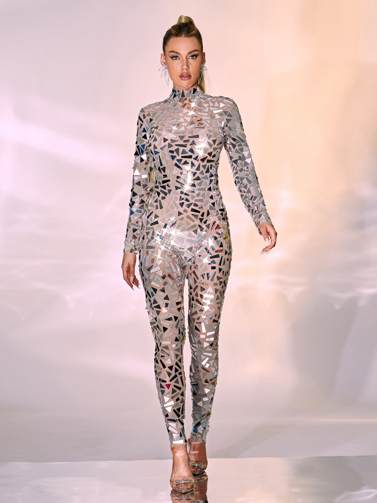 Noor Long Sleeve Embellished Jumpsuit