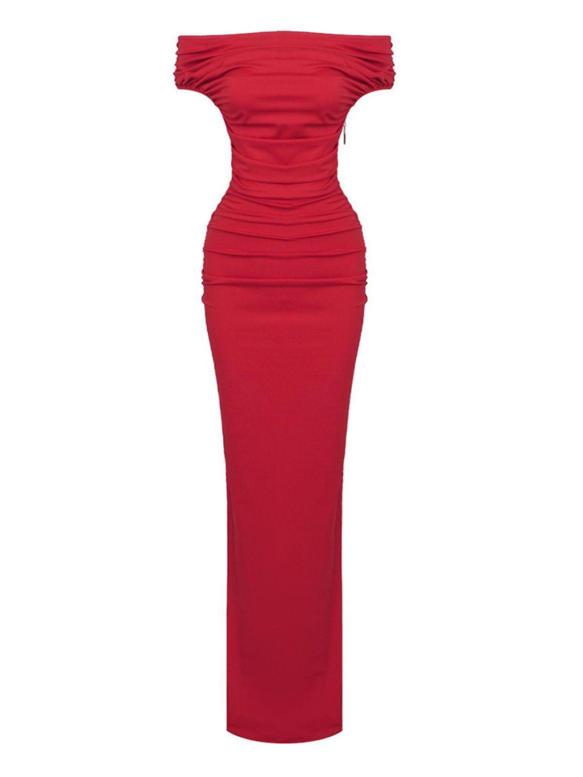 Nox Off Shoulder Split Maxi Dress - Mew Mews Fashion