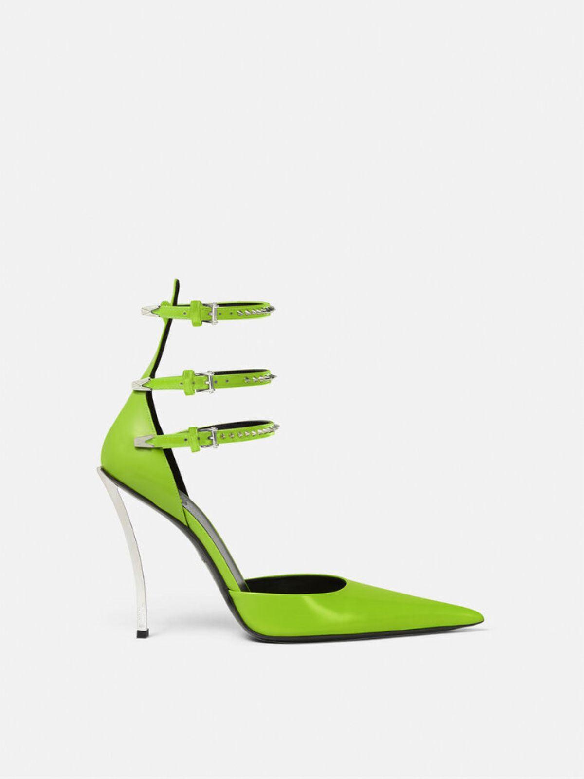 Oriane Rhinestone Heels In Green - Mew Mews Fashion