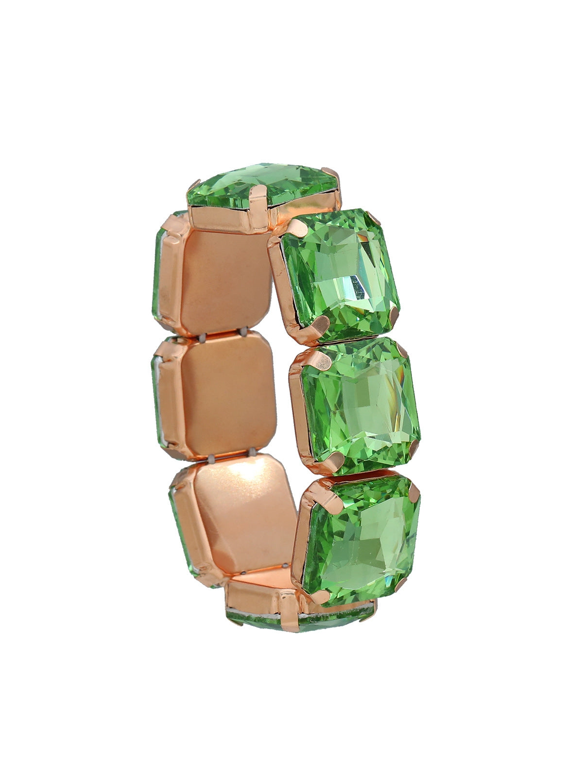 Parris Green Square Rhinestone Bracelet