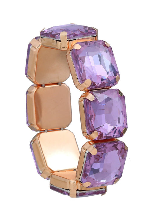 Parris Purple Square Rhinestone Bracelet