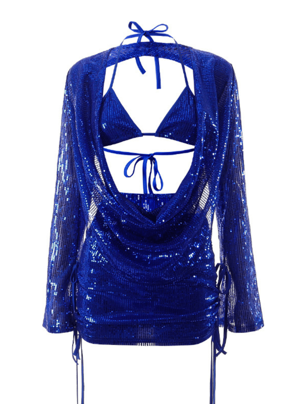 Paula Sequin Three Piece Set In Blue - Mew Mews Fashion