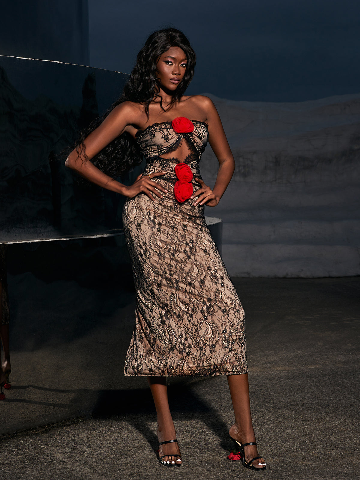 Phoenix Patchwork Flower Lace Dress