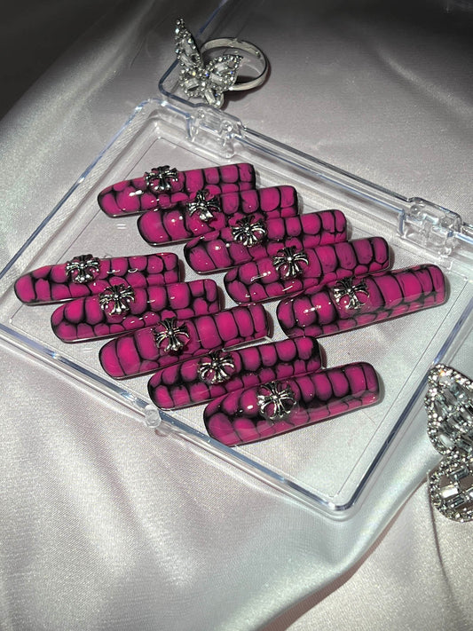 Purple Spider Coffin Handmade Press On Nails