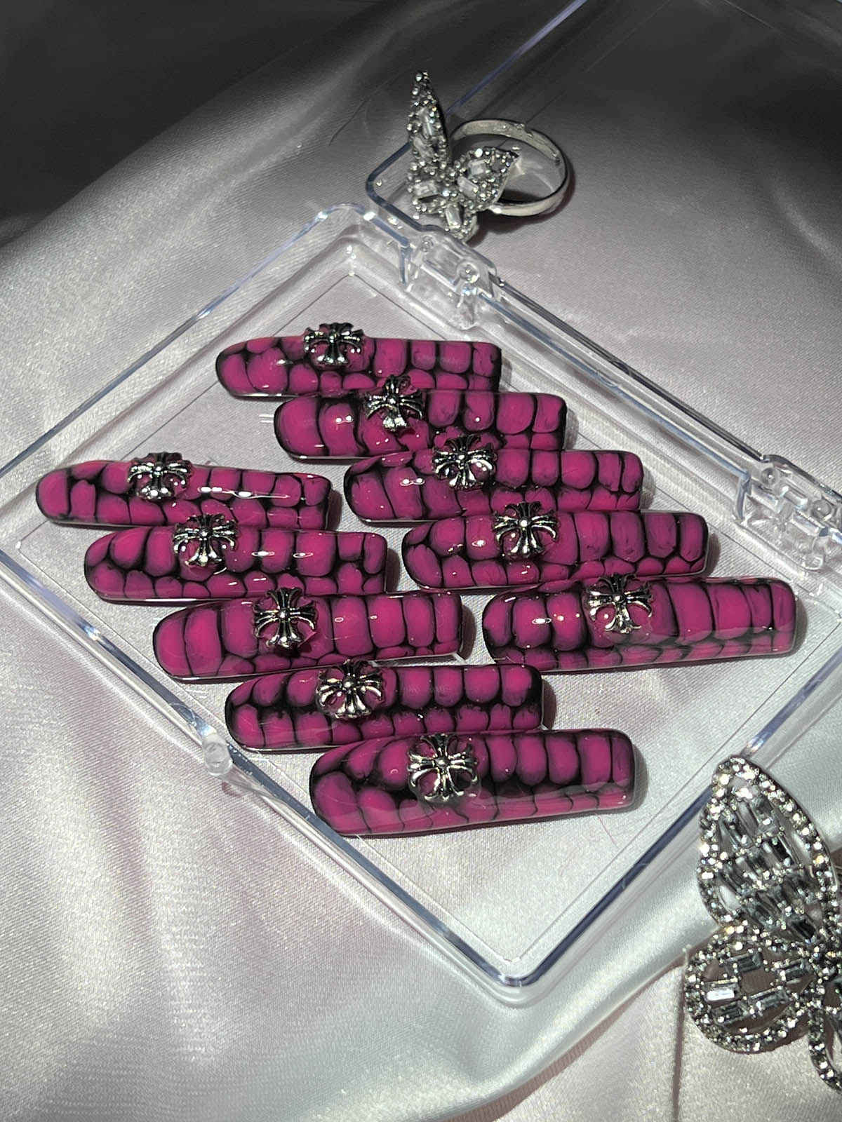 Purple Spider Coffin Handmade Press On Nails