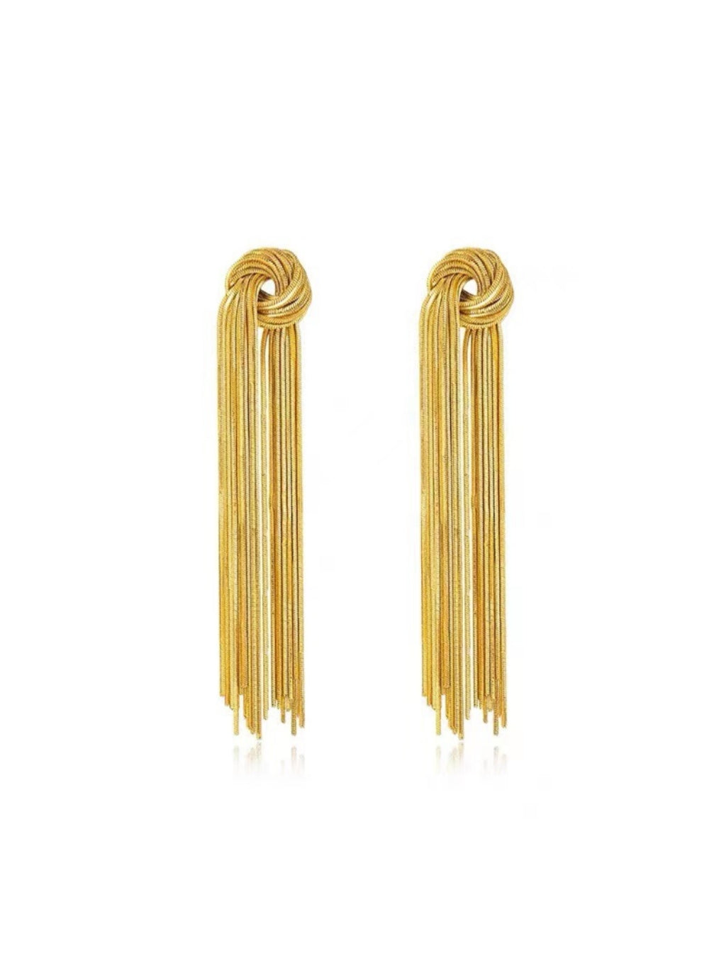 Riviera Gold Tied Tassel Earrings