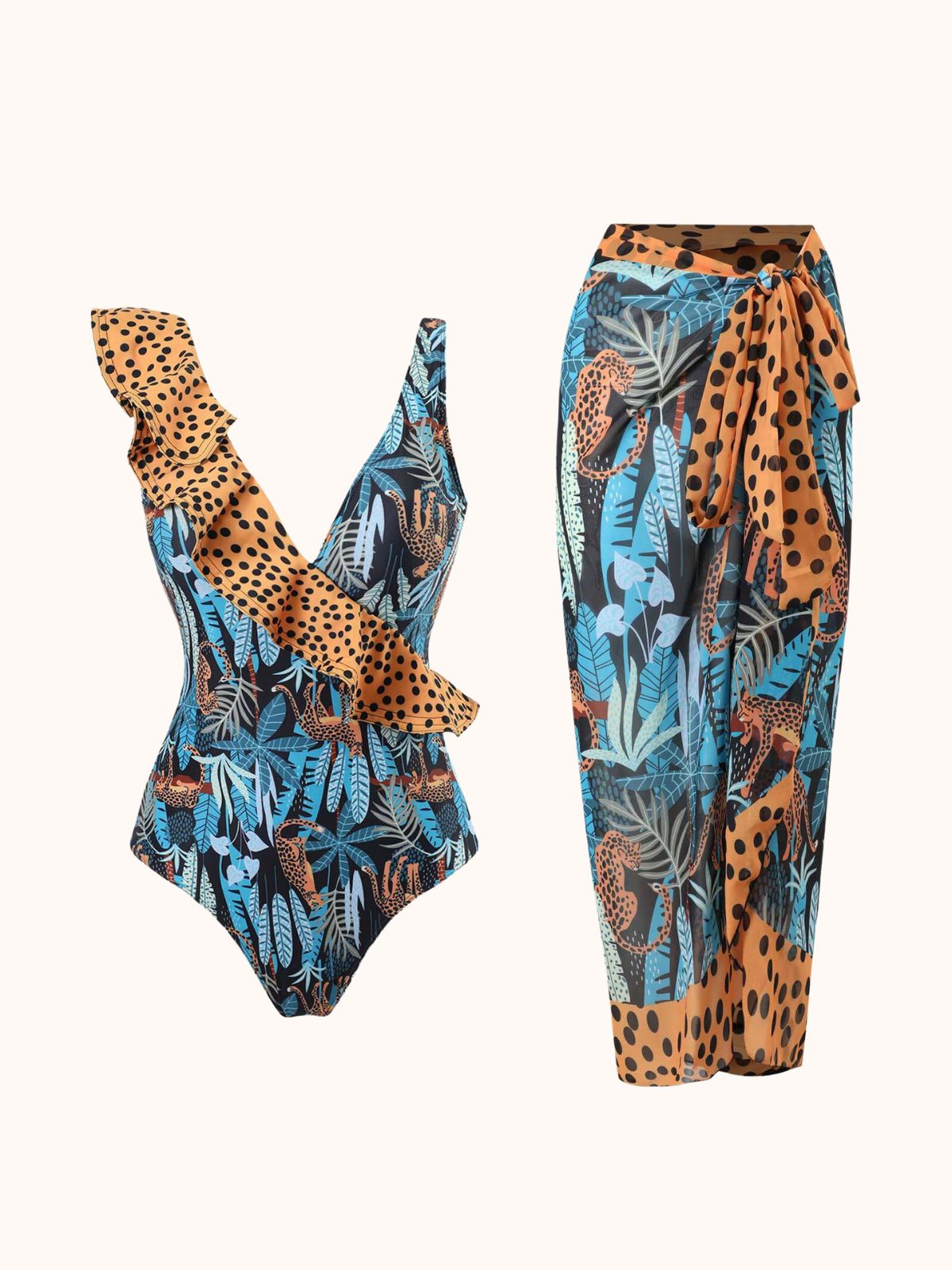 Rue Ruffle Swimwear Two Piece Set