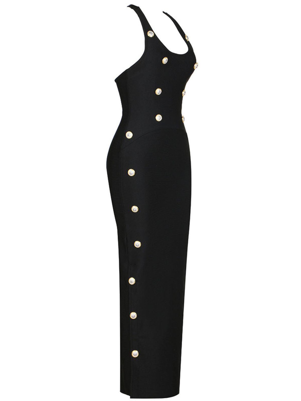 Sadie Button Embellished Bandage Dress - Mew Mews Fashion