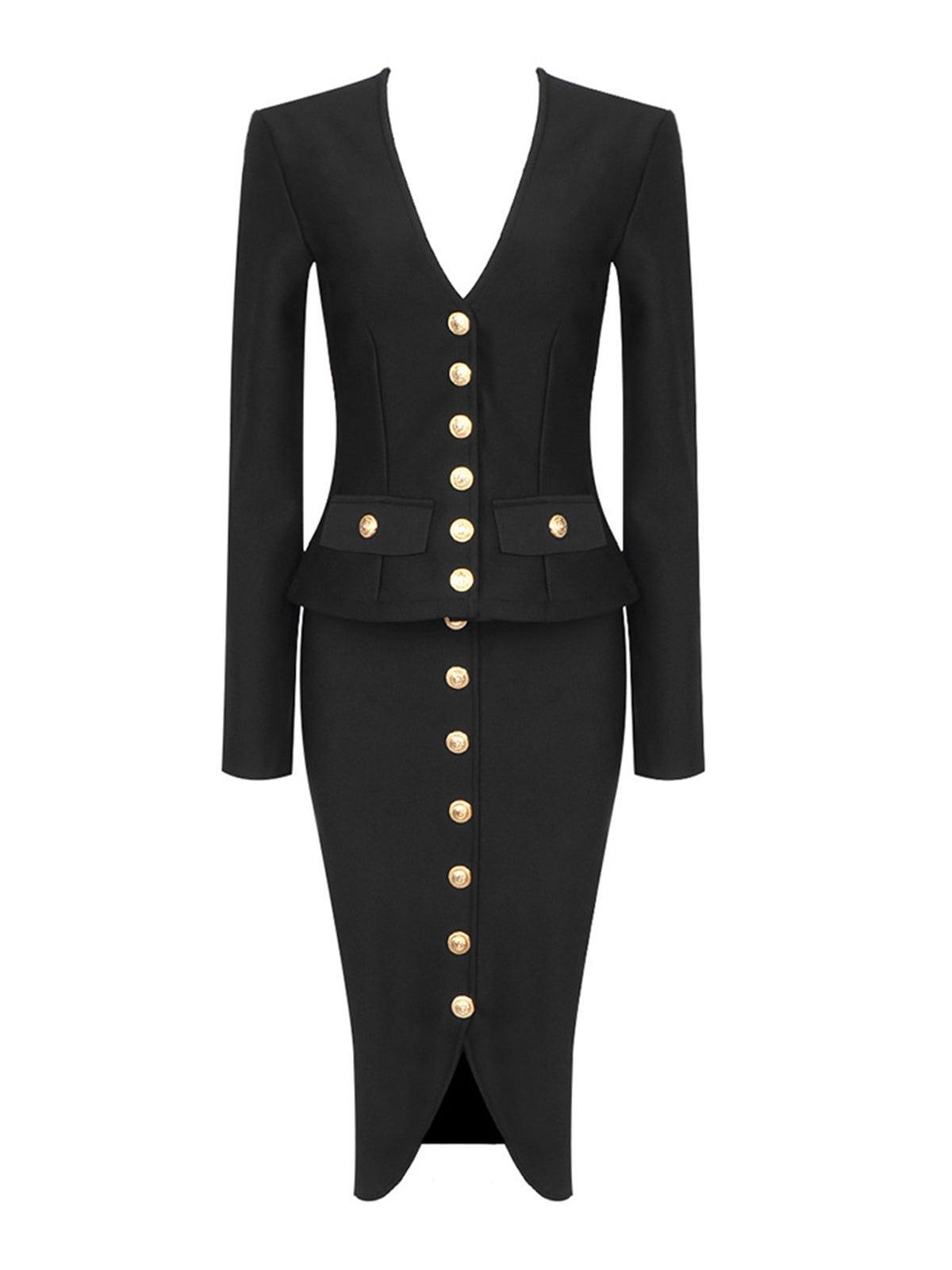 Sailor Long Sleeve Single Breasted Bandage Set - Mew Mews Fashion