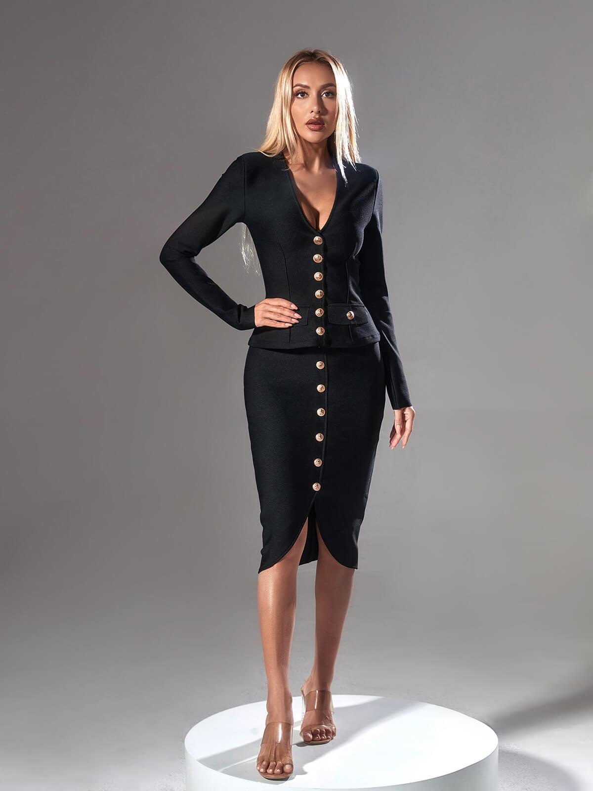 Sailor Long Sleeve Single Breasted Bandage Set - Mew Mews Fashion