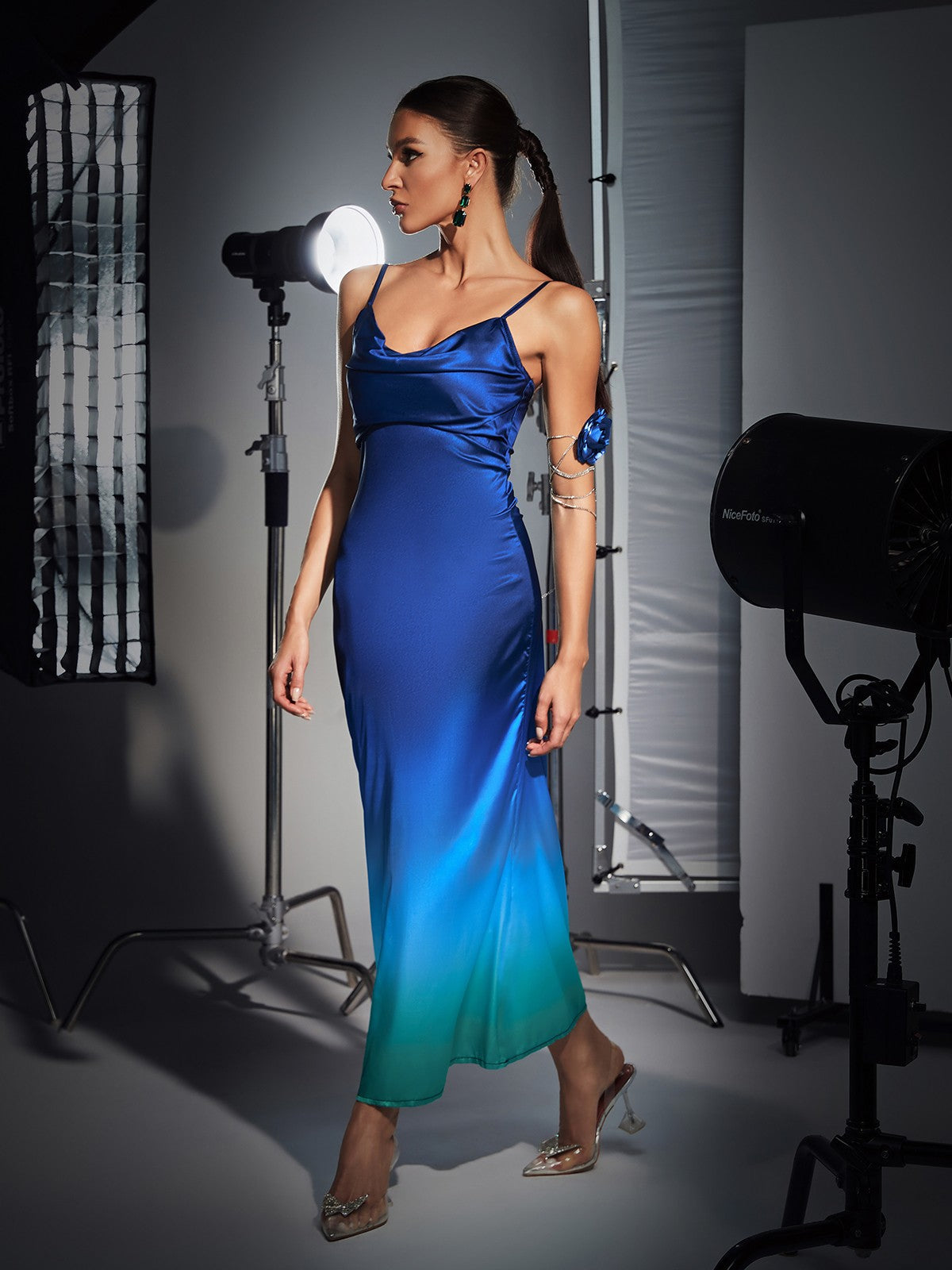 Sedona Plunge Gradient Maxi Dress
