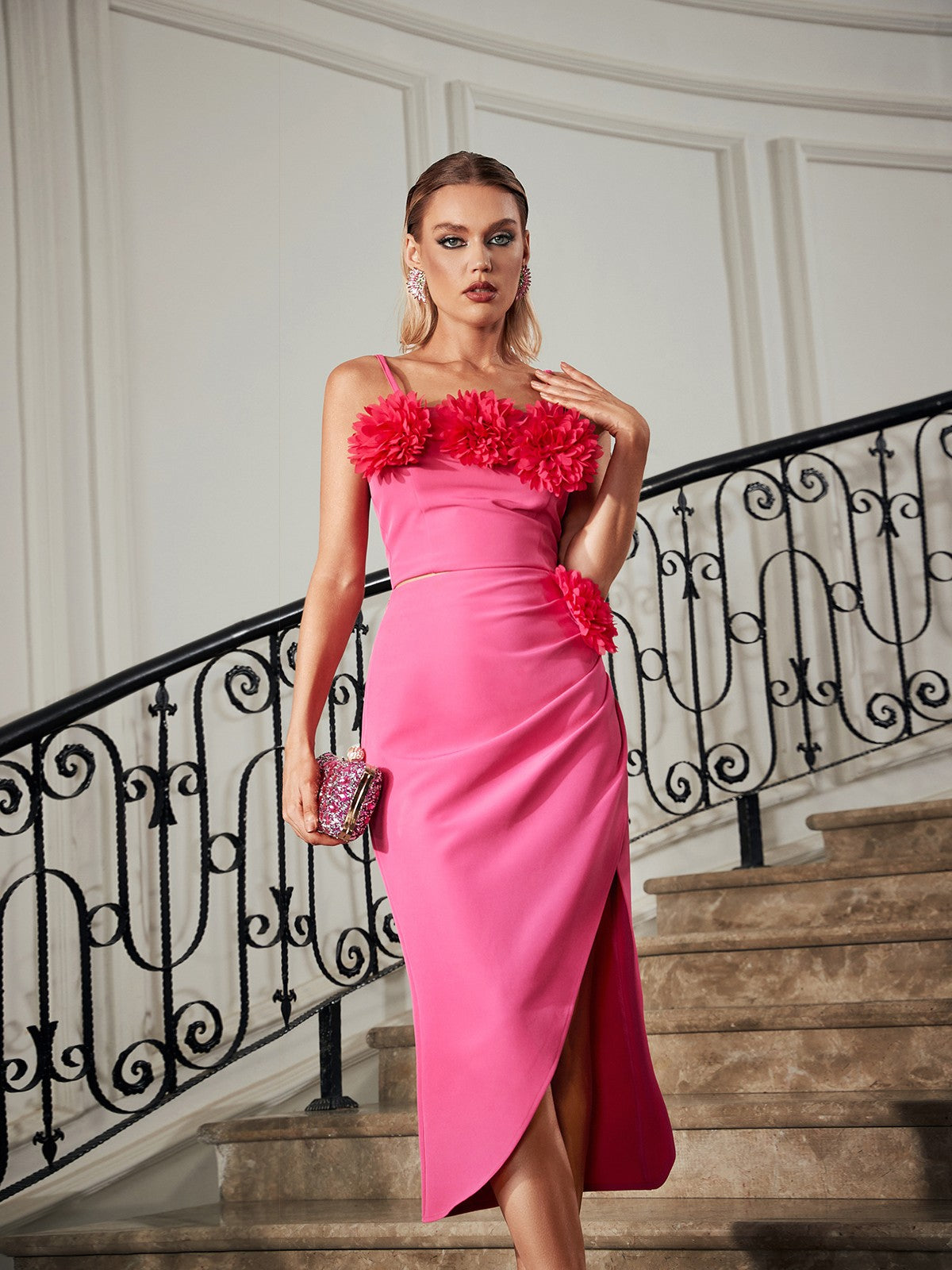 Silene Spaghetti Flower Tulip Skirt Set