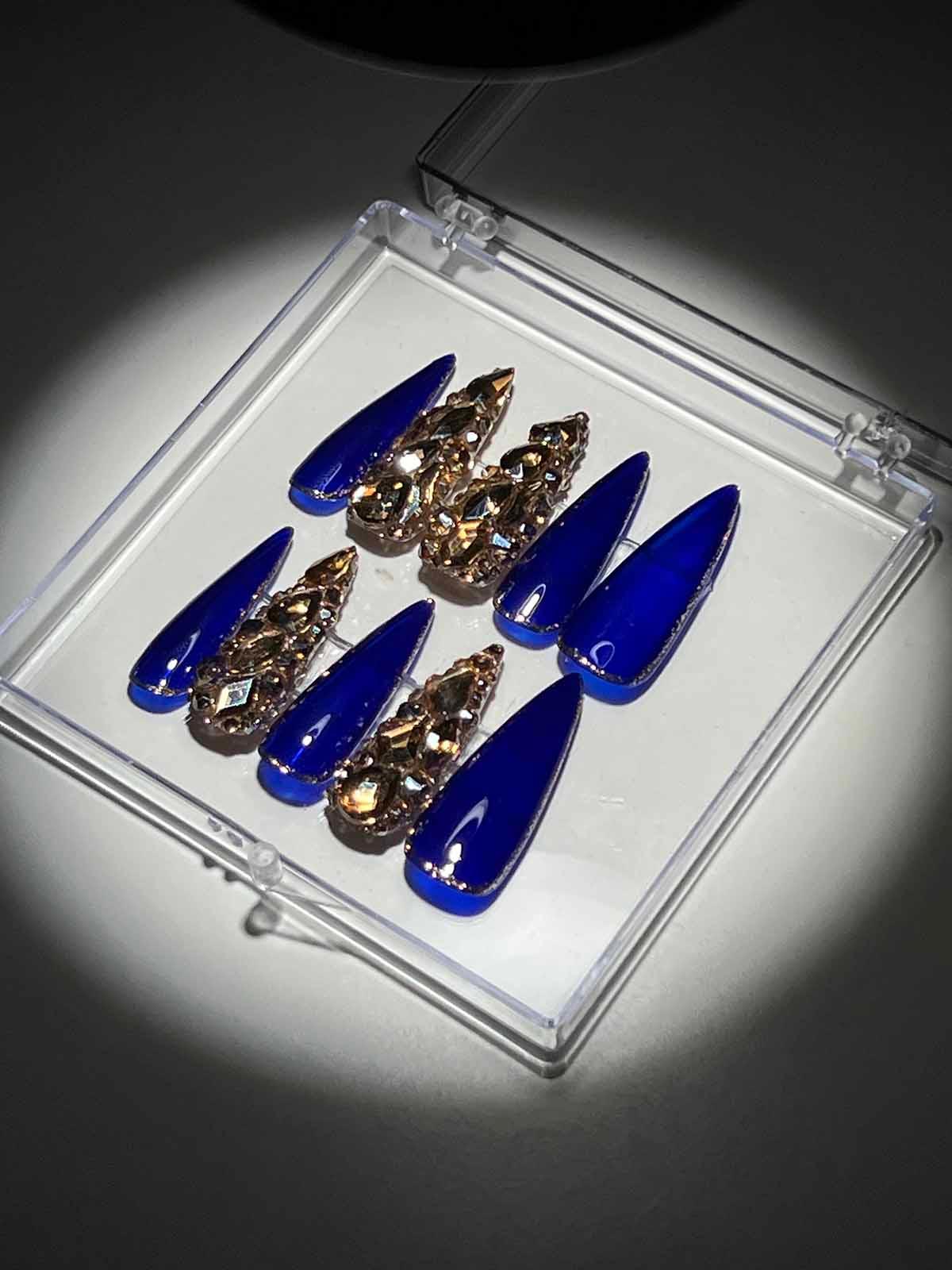 Crytal Stilleto Handmade Press On Nails - Mew Mews Fashion