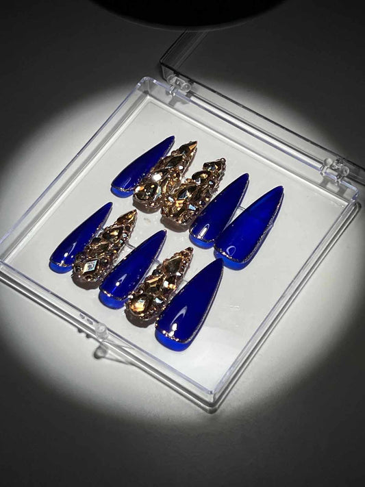 Crytal Stilleto Handmade Press On Nails - Mew Mews Fashion