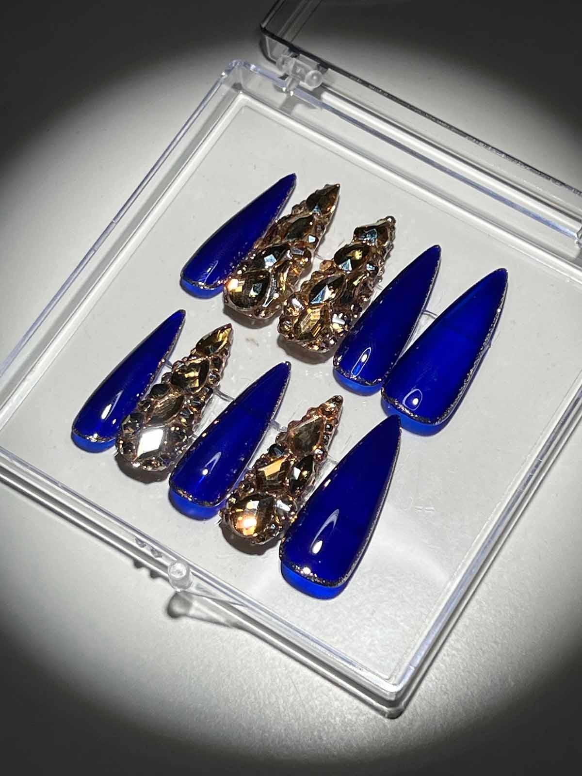 Crytal Stilleto Handmade Press On Nails - Mew Mews Fashion