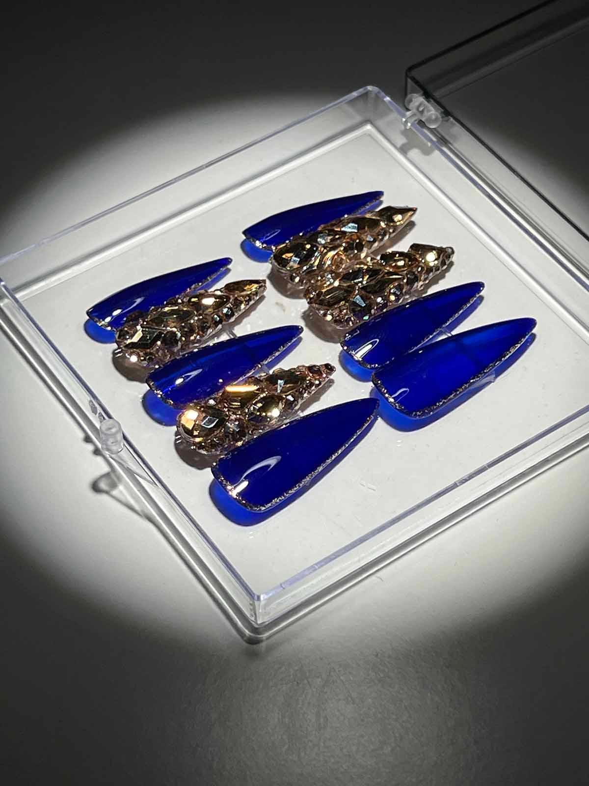 Crytal Stilleto Handmade Press On Nails - Mew Mews Fashion