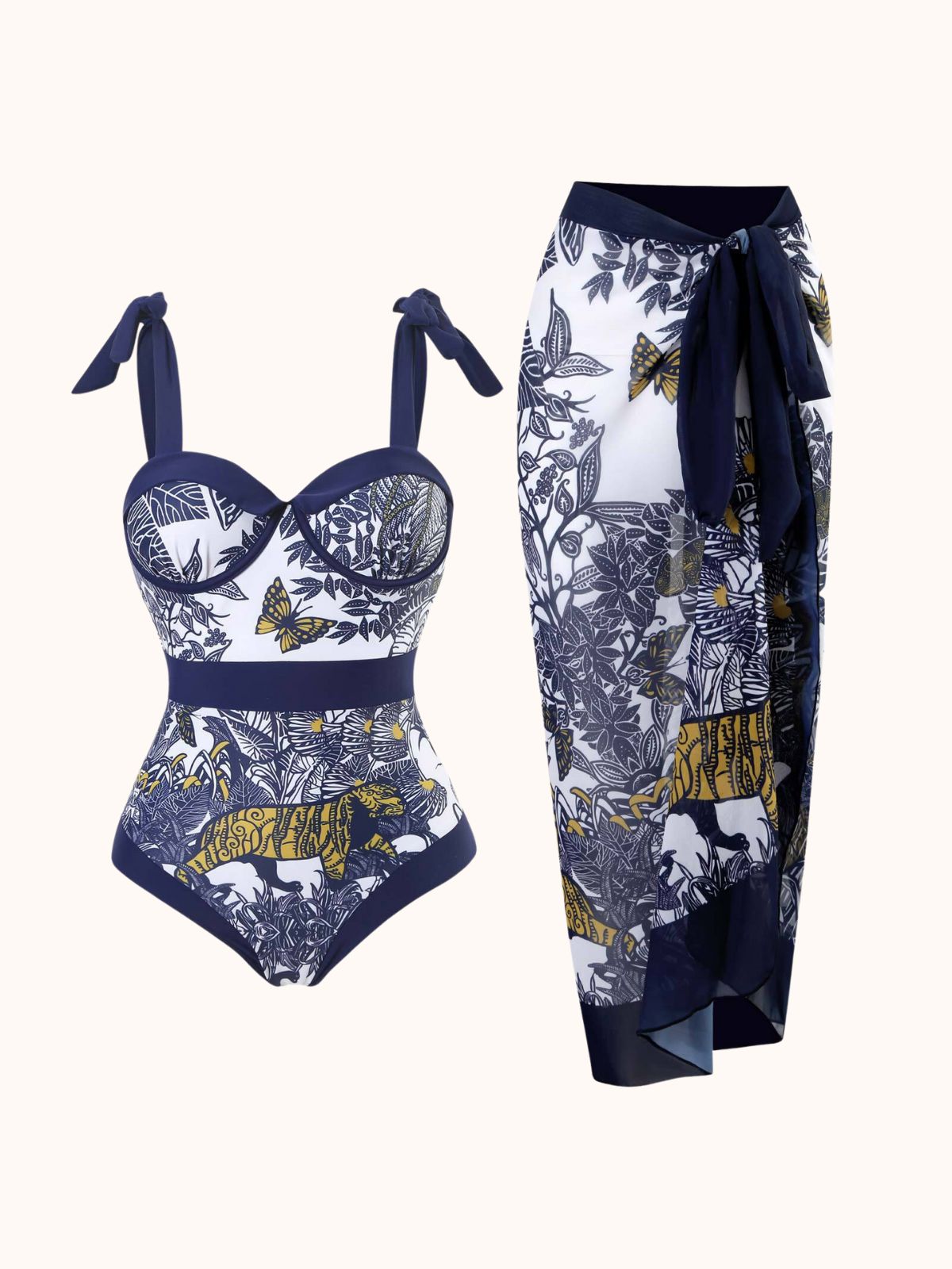 Tau Printed Swimwear Two Piece Set