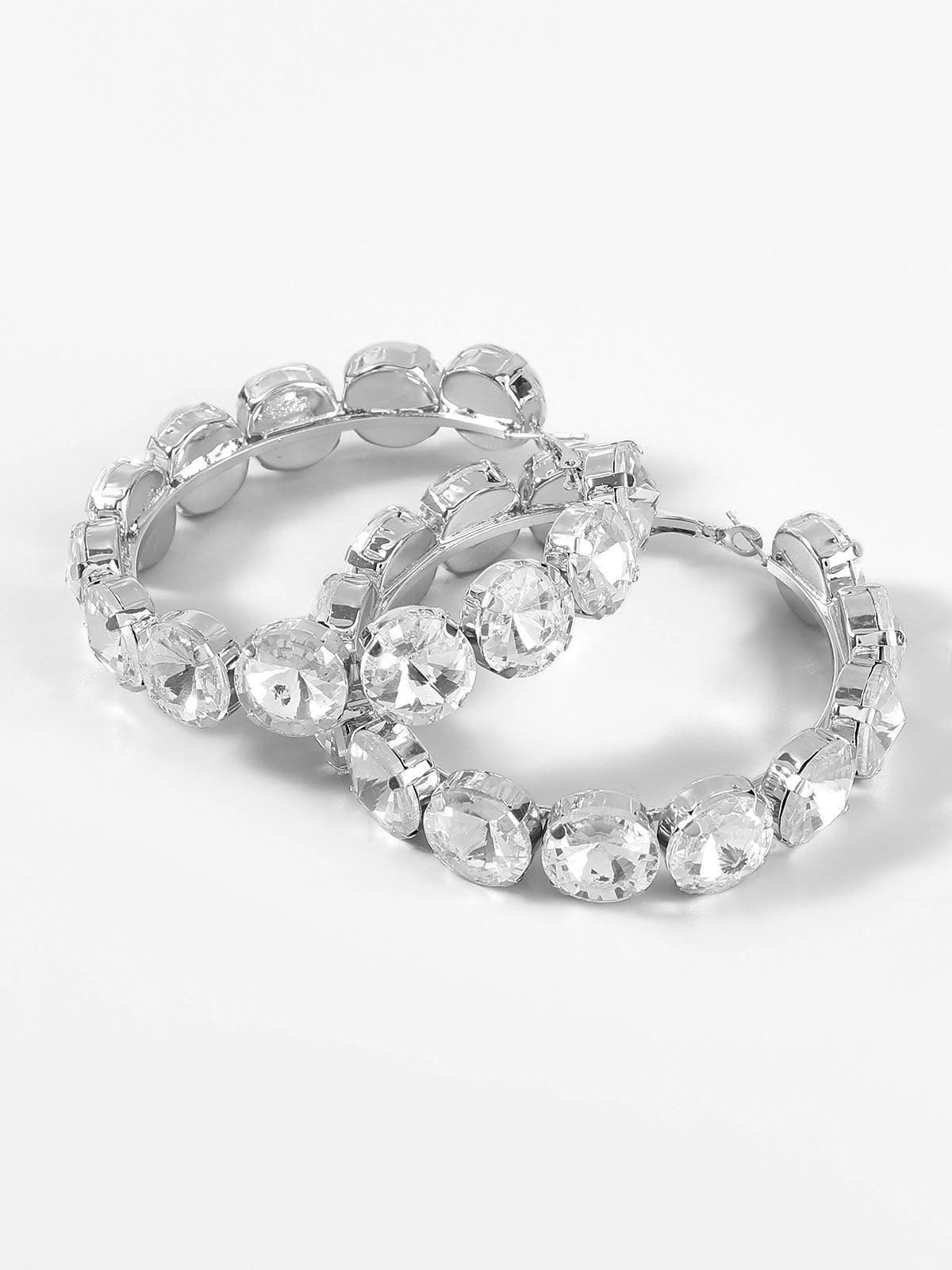 Terra Diamante Hoop Earrings - Mew Mews Fashion
