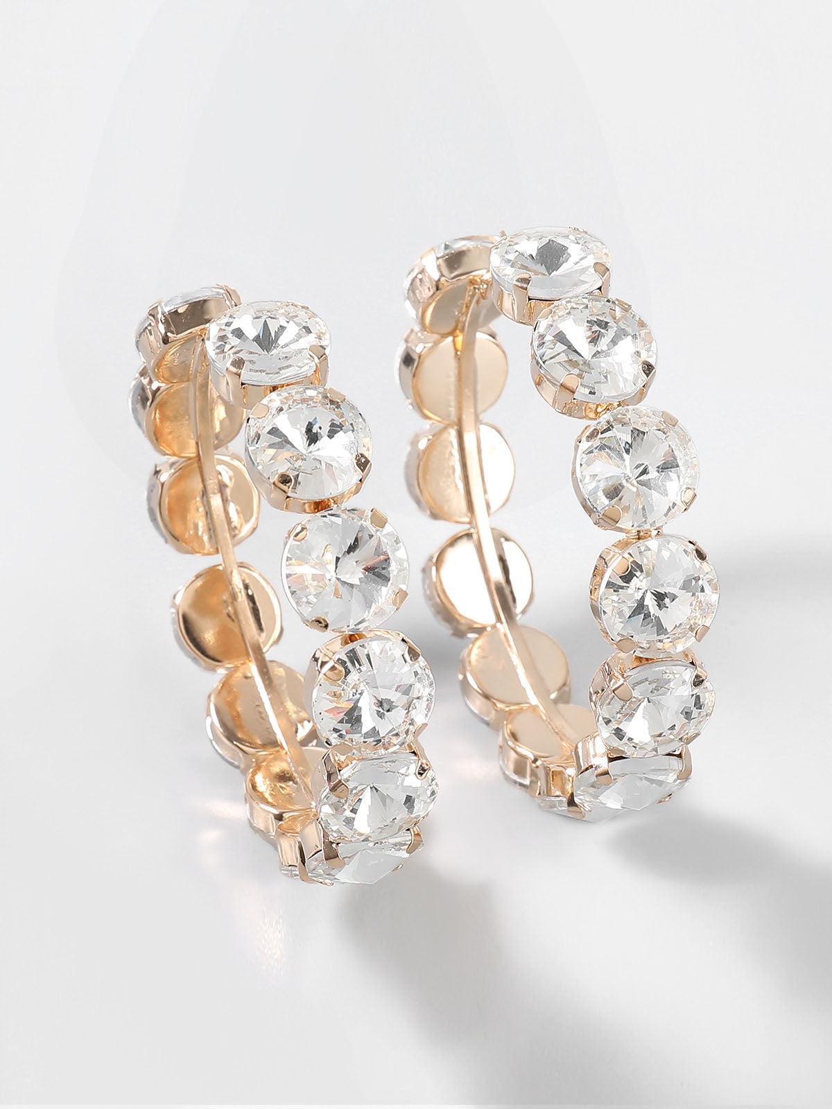 Terra Diamante Hoop Earrings - Mew Mews Fashion