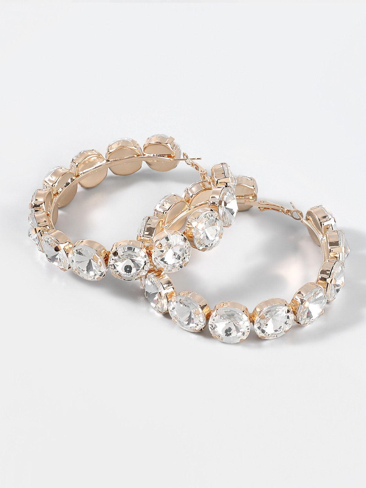 Terra Diamante Hoop Earrings - Mew Mews Fashion