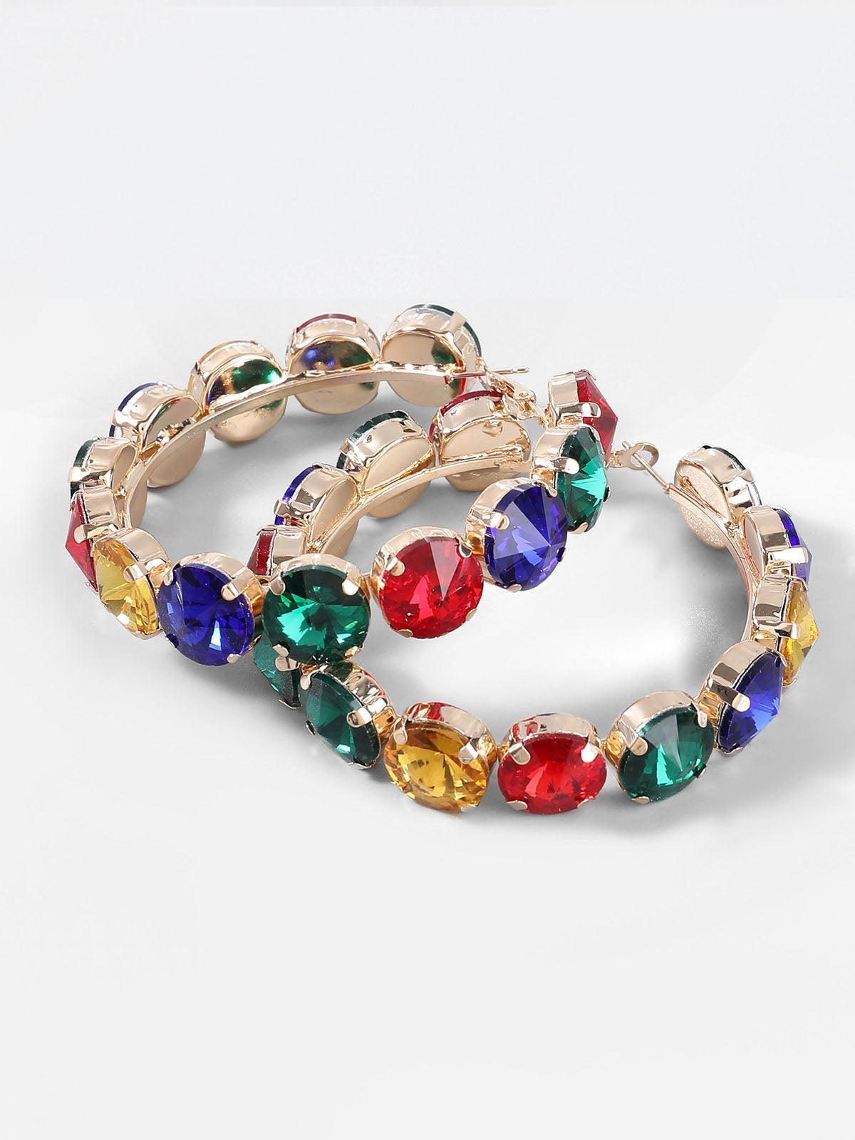 Terra Diamante Hoop Earrings - Mew Mews Fashion