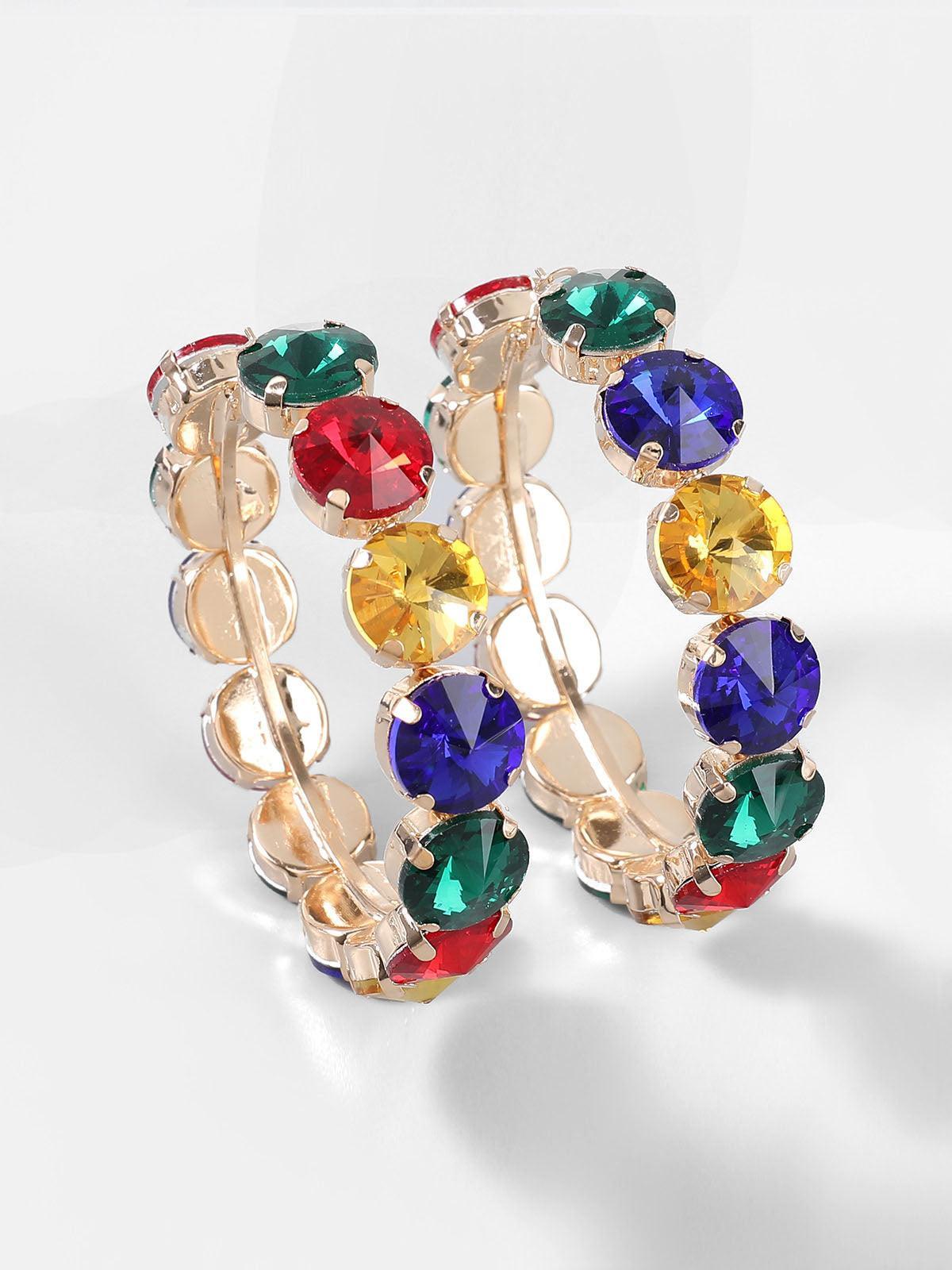 Terra Diamante Hoop Earrings - Mew Mews Fashion