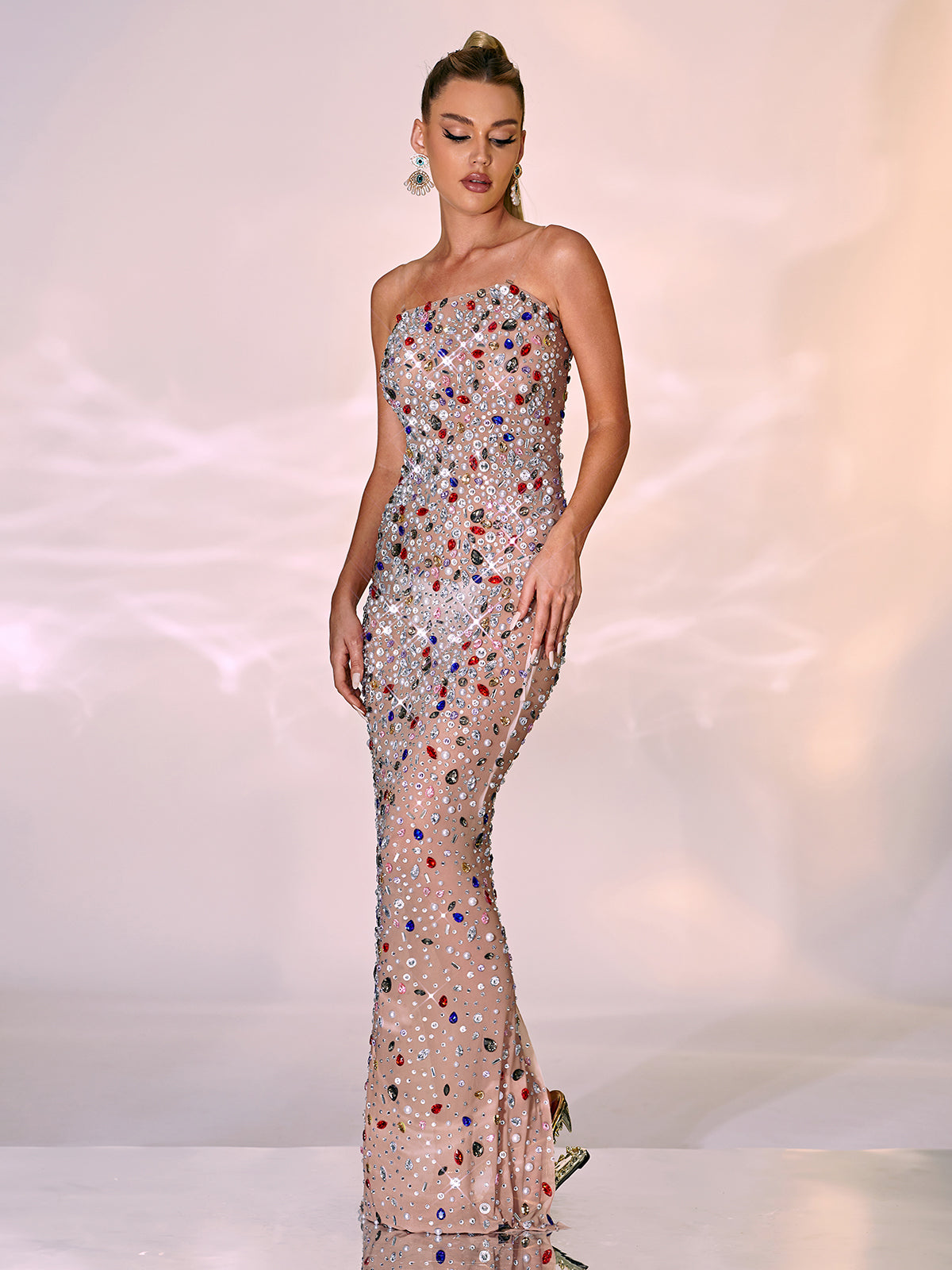 Tinsley Crytsal Embellished Maxi Dress