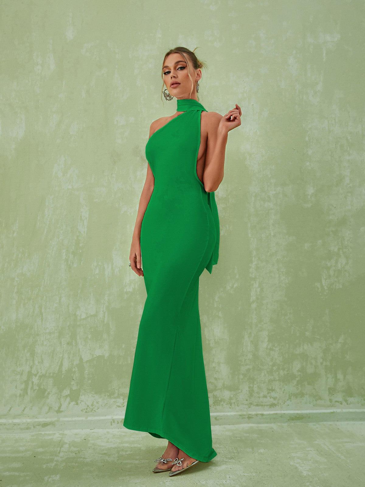 Toula Backless Maxi Dress In Green - Mew Mews Fashion