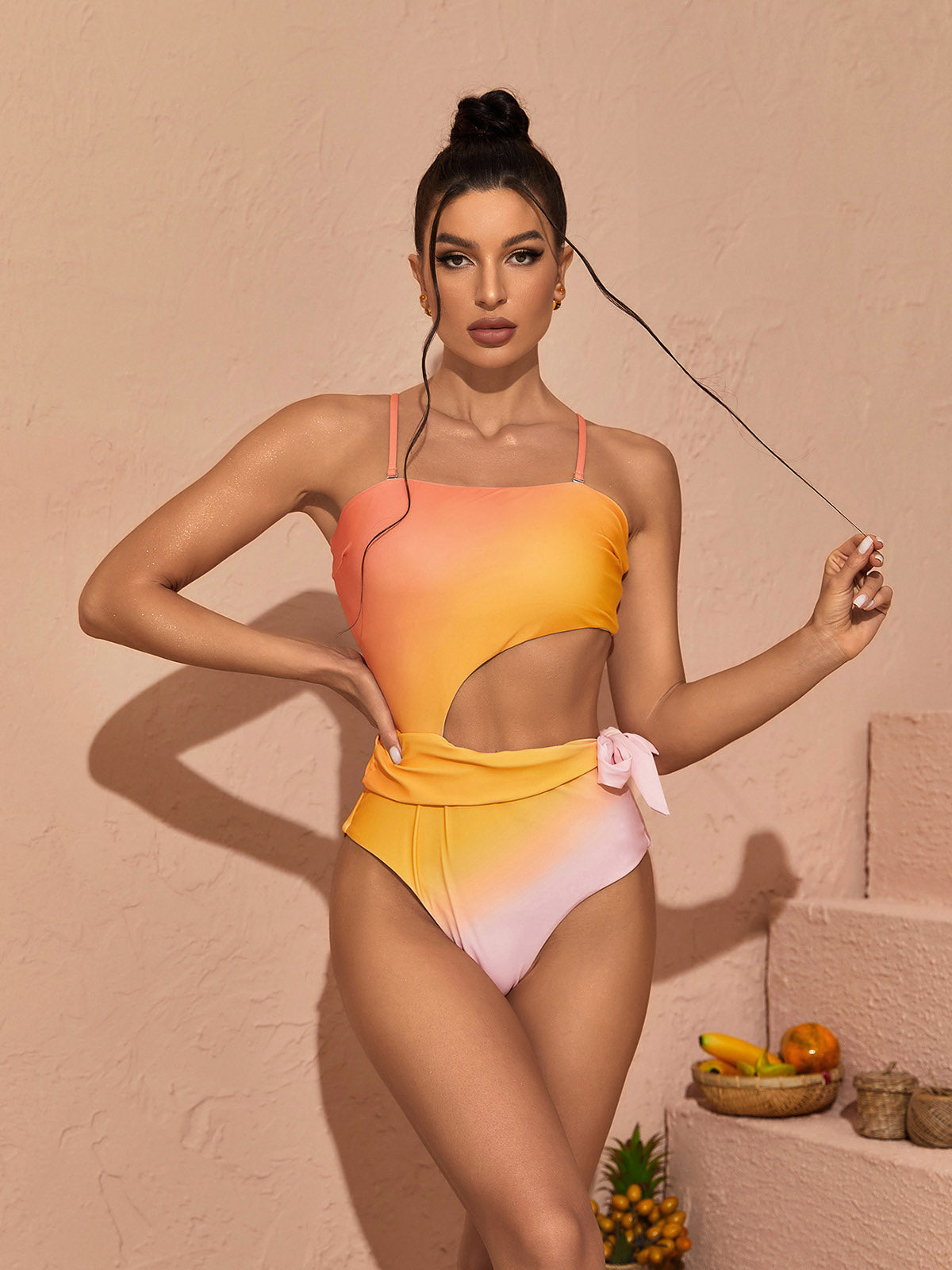 Trillian Strapless Ombre Swimwear Two Piece Set