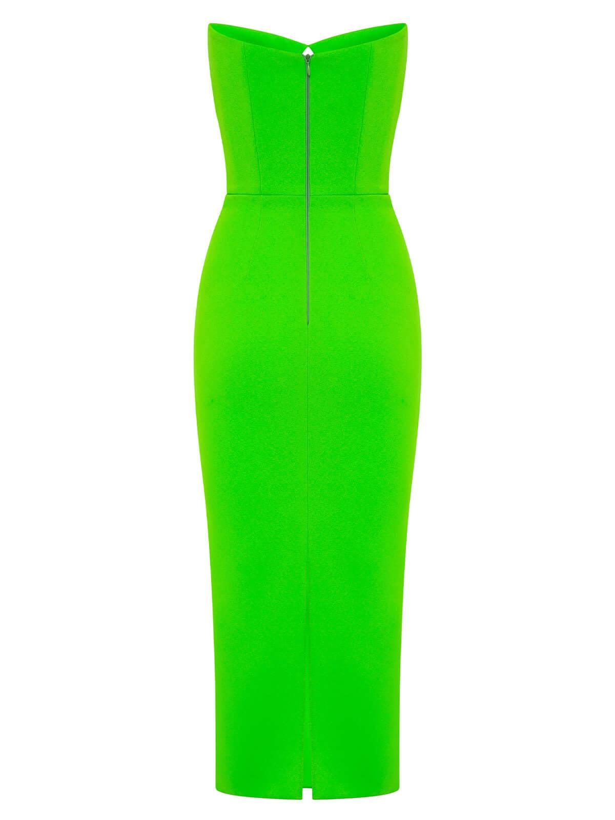 Uma Strapless Cutout Bandage Dress In Green - Mew Mews Fashion
