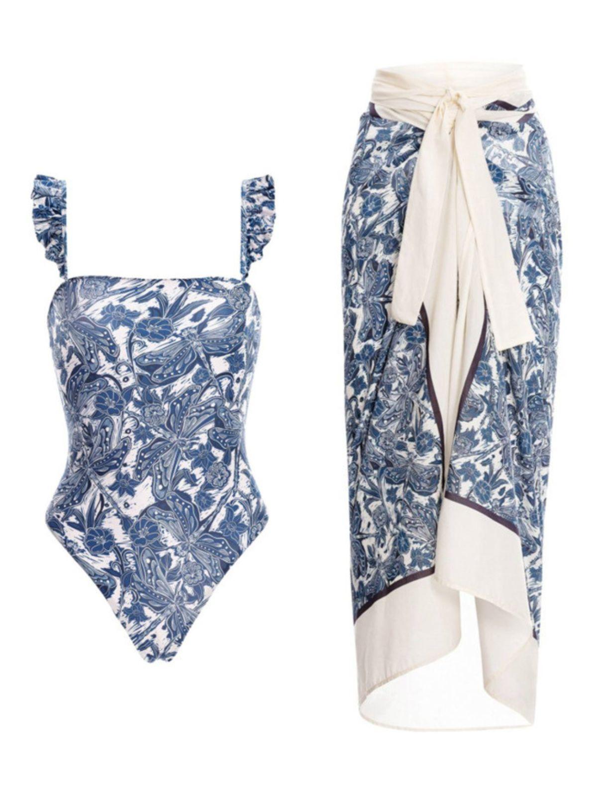 Vivianne Dragonfly Printed Bikini Two Piece Set - Mew Mews Fashion