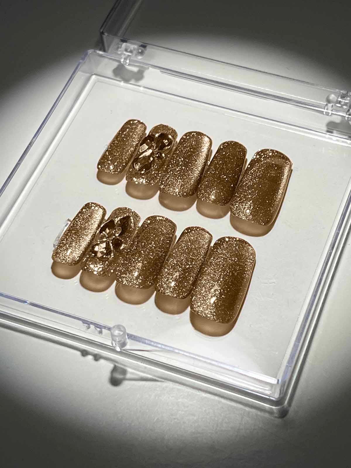 Gold Cat Eye Handmade Press On Nails - Mew Mews Fashion