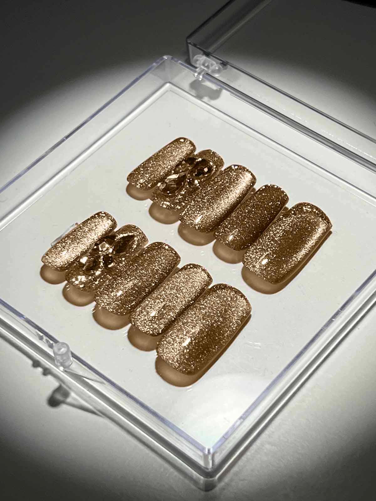 Gold Cat Eye Handmade Press On Nails - Mew Mews Fashion