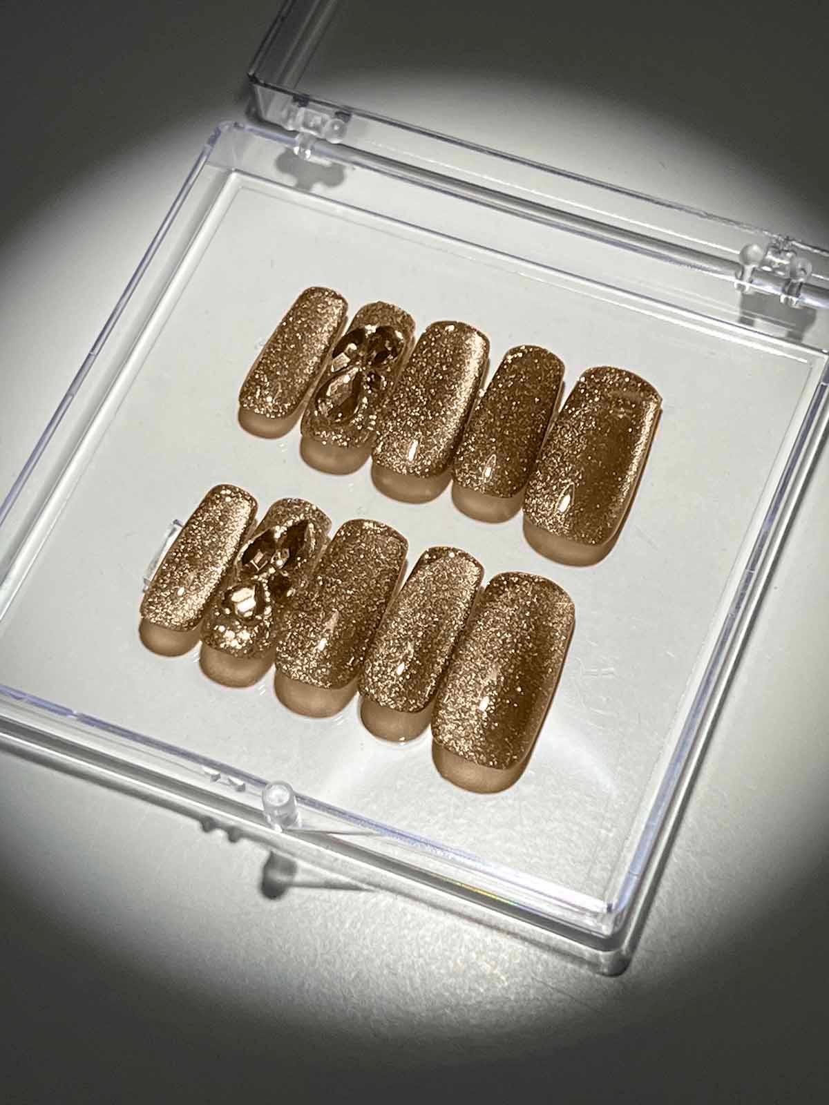Gold Cat Eye Handmade Press On Nails - Mew Mews Fashion