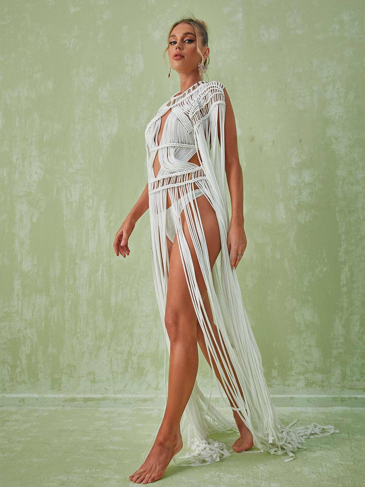Zuzu Fringe Cutout Maxi Dress - Mew Mews Fashion
