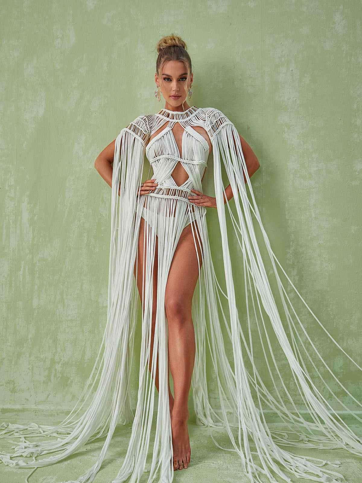 Zuzu Fringe Cutout Maxi Dress - Mew Mews Fashion