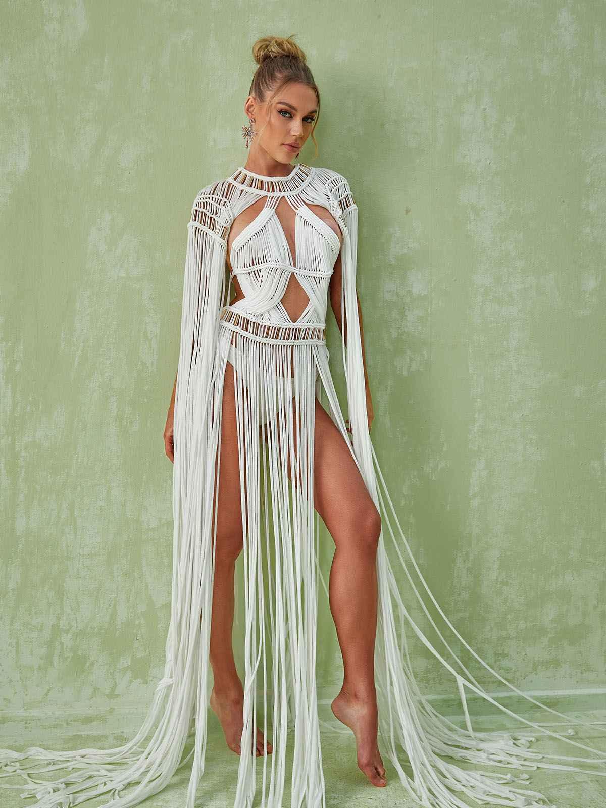 Zuzu Fringe Cutout Maxi Dress - Mew Mews Fashion