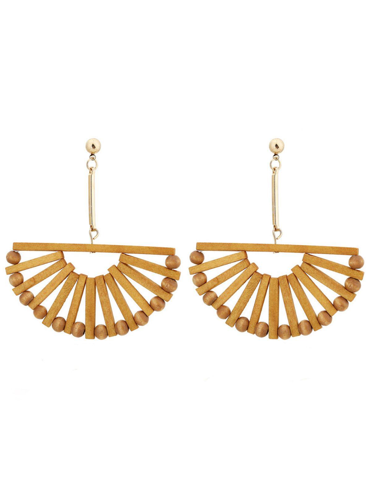 Winslet Wood Cutout Scalloped Earrings